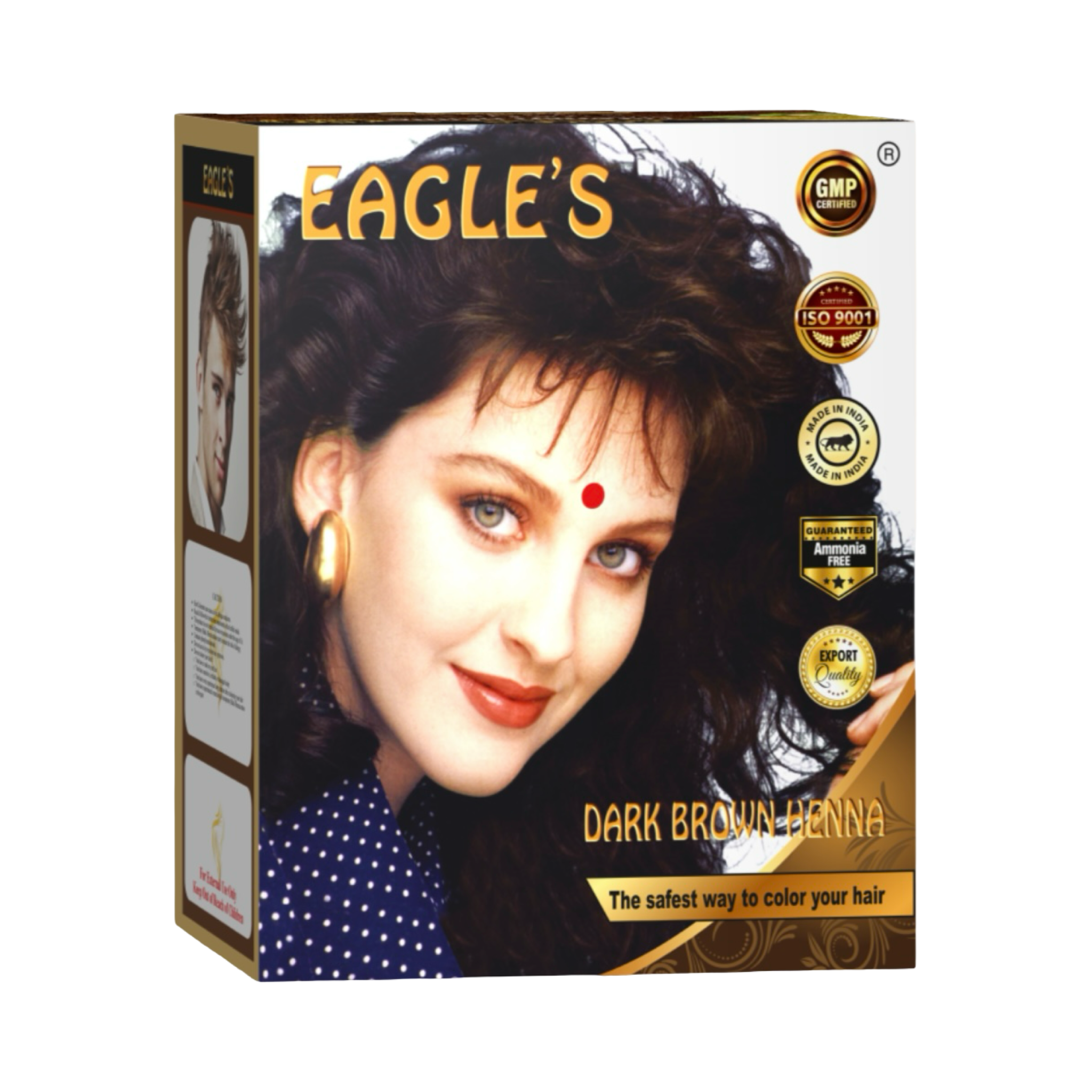 Eagle’s Dark Brown Henna – Natural Hair Color (12 Sachets Pack 10mg)