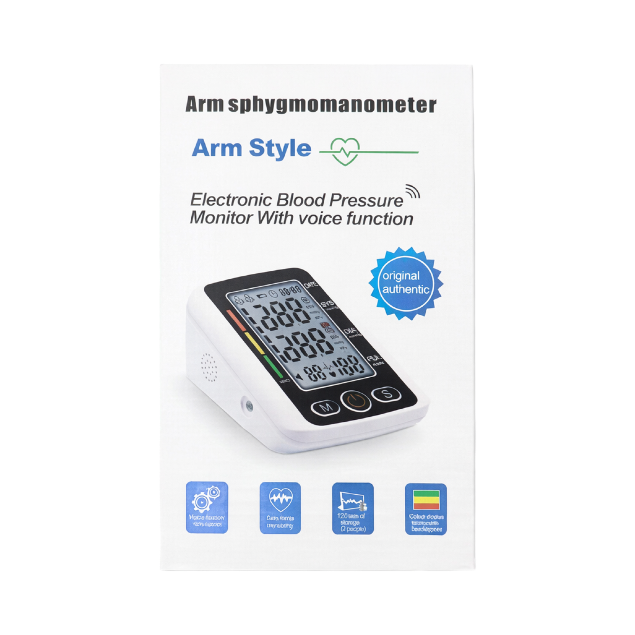 Arm Style Electronic Blood Pressure Monitor – Aparat Tensioni me Zë (Voice Function)