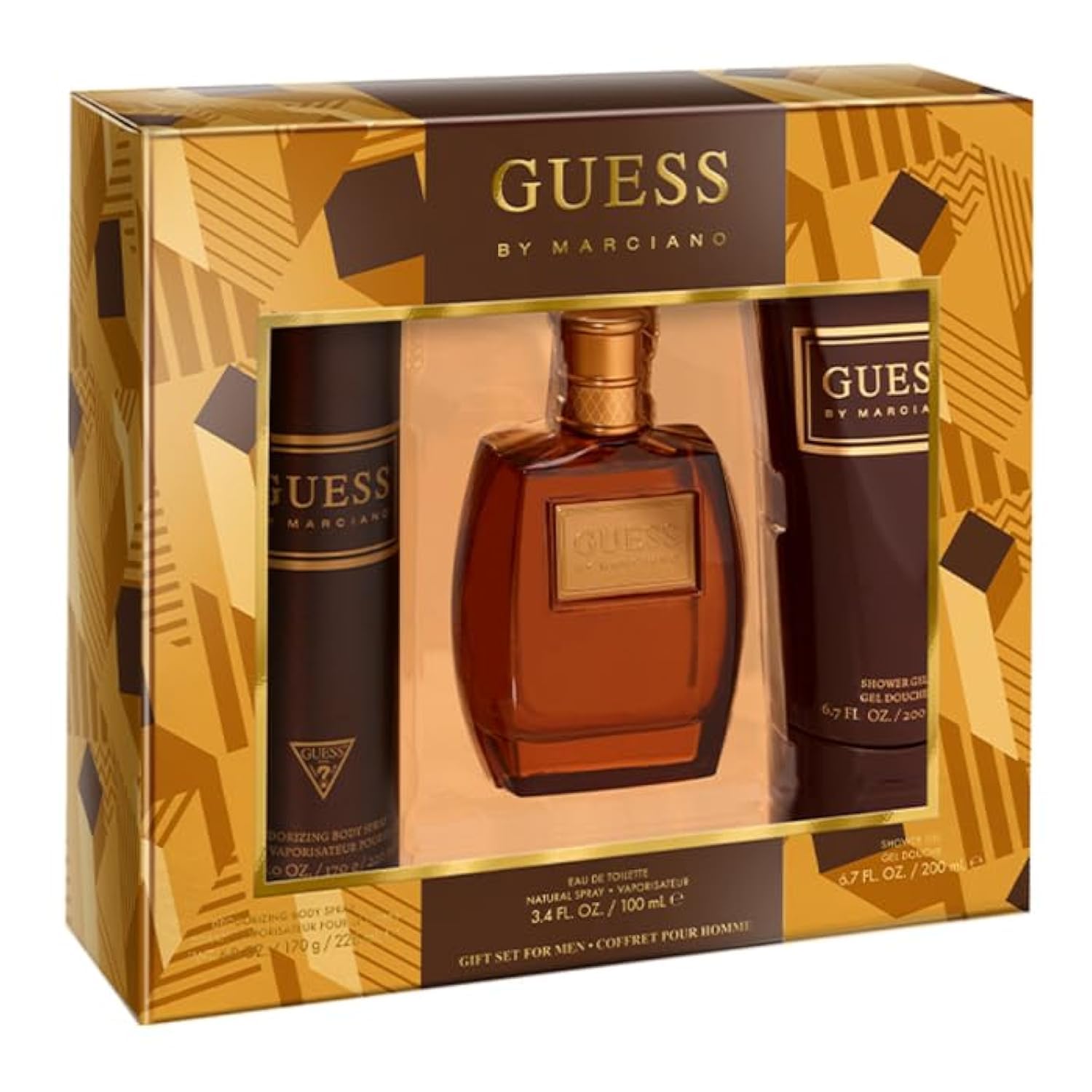 Guess Marciano M 3 Piece Set (100ml EDT +200ml SG + 226ml Deo Spray) New