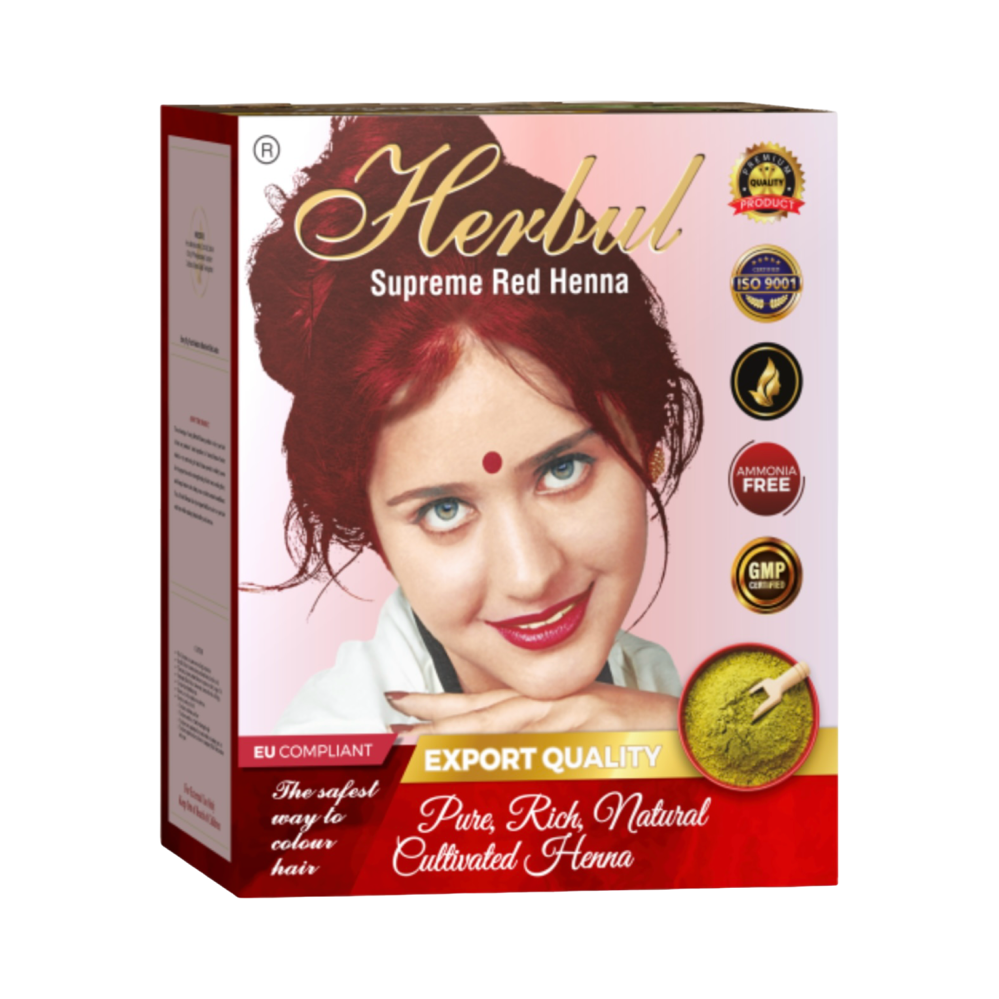 Herbul Supreme Red Henna - Natural Hair Color (12 Sachets Pack 10mg)
