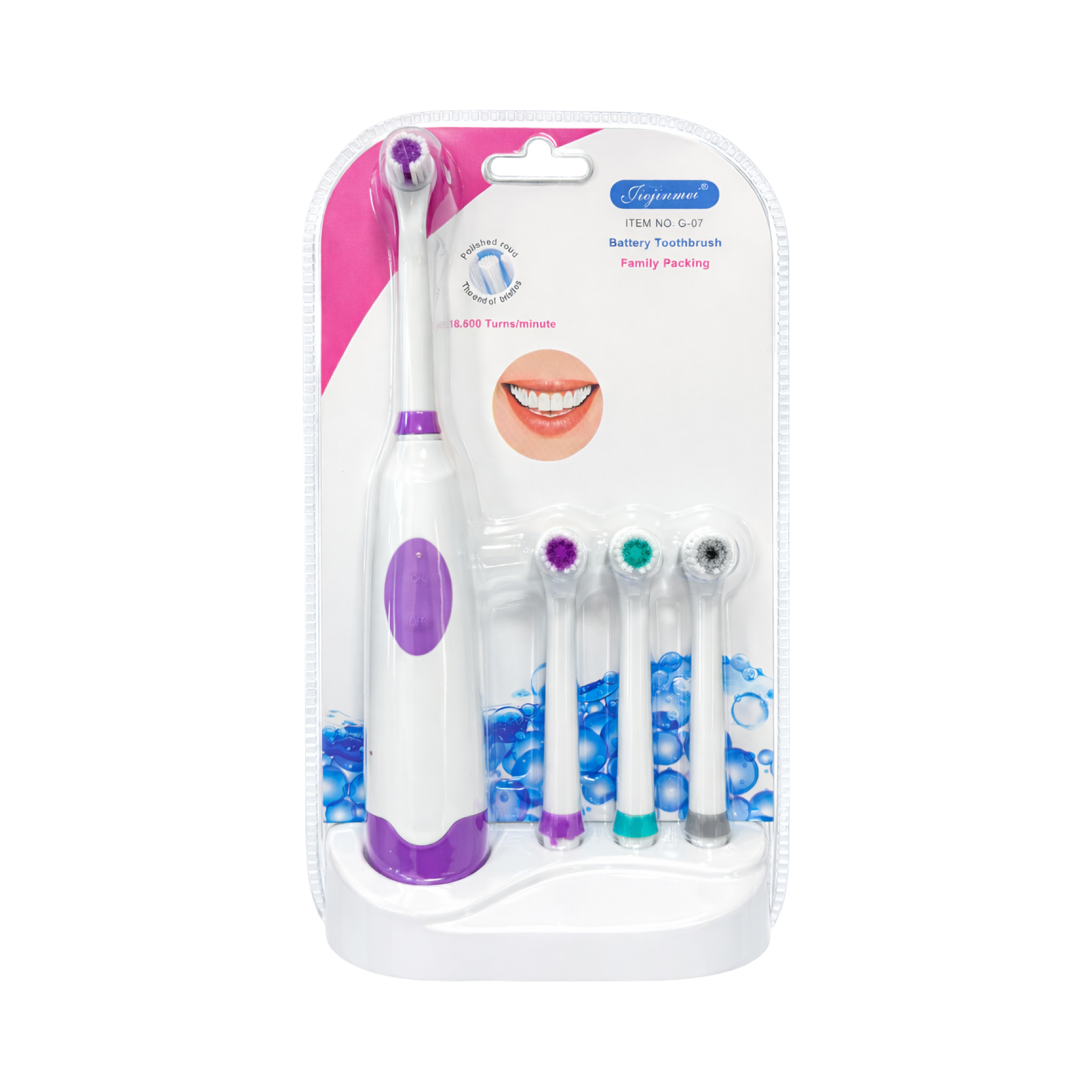 Furçë Dhëmbësh Elektrike me Bateri + 3 Koka Rezervë (Family Pack)