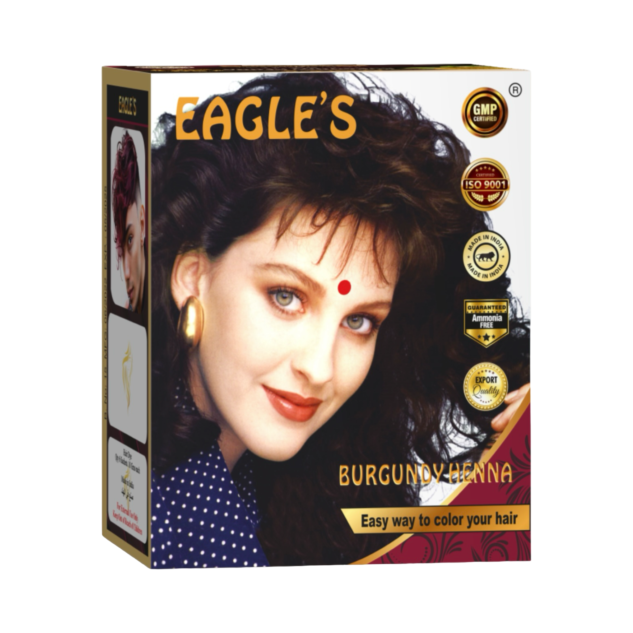 Eagle’s Burgundy Henna – Natural Hair Color (12 Sachets Pack 10mg)