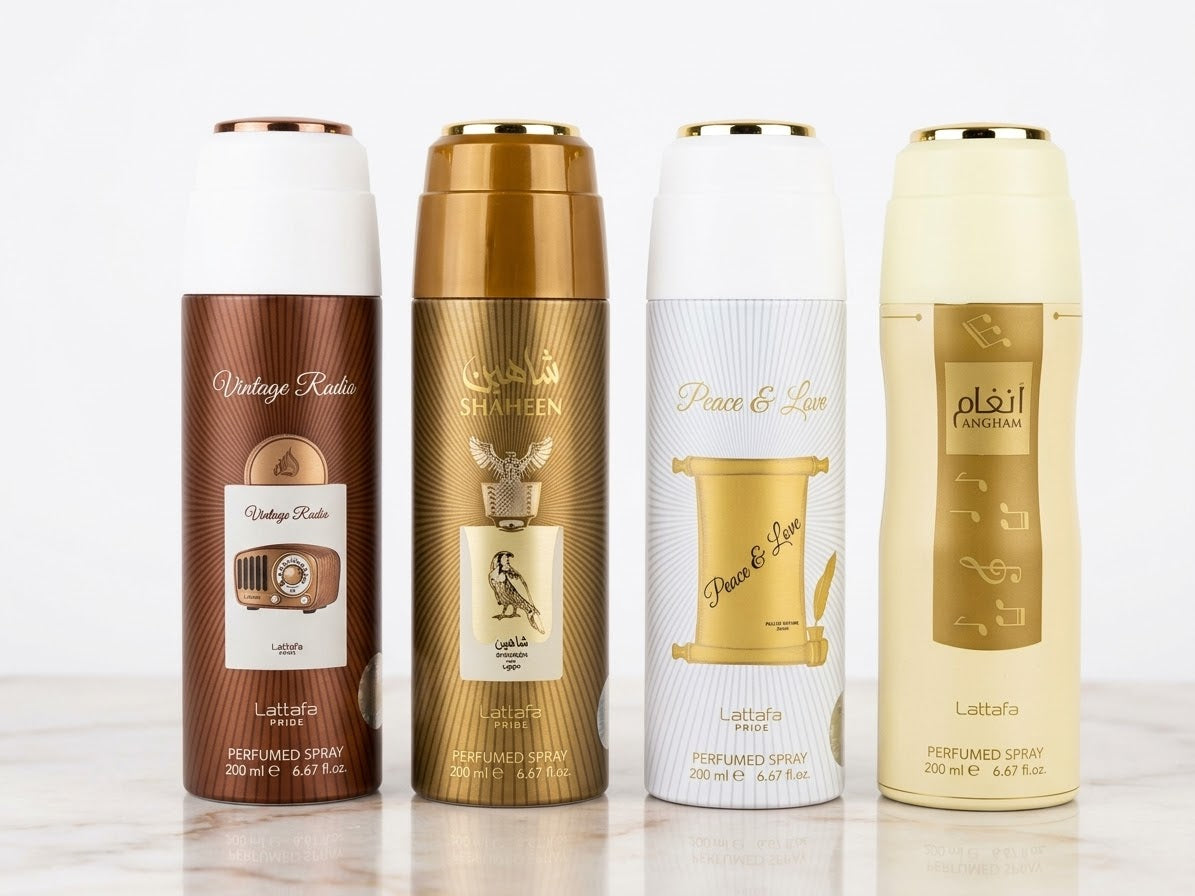 Lattafa Pride Deo Spray – Set me 4 Aroma të Ndryshme(unisex)për të dyja gjinitë