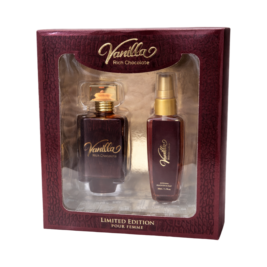 Vanilla Rich Chocolate Gift Set – Eau de Parfum + Fragrance Mist (Pour Femme)