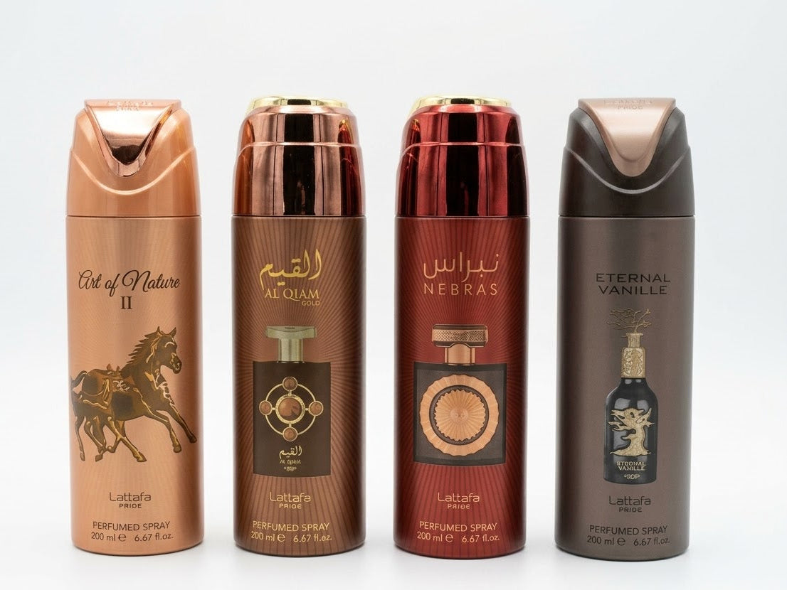 Lattafa Pride Deo Spray – Set me 4 Aroma të Ndryshme(unisex)për të dyja gjinitë