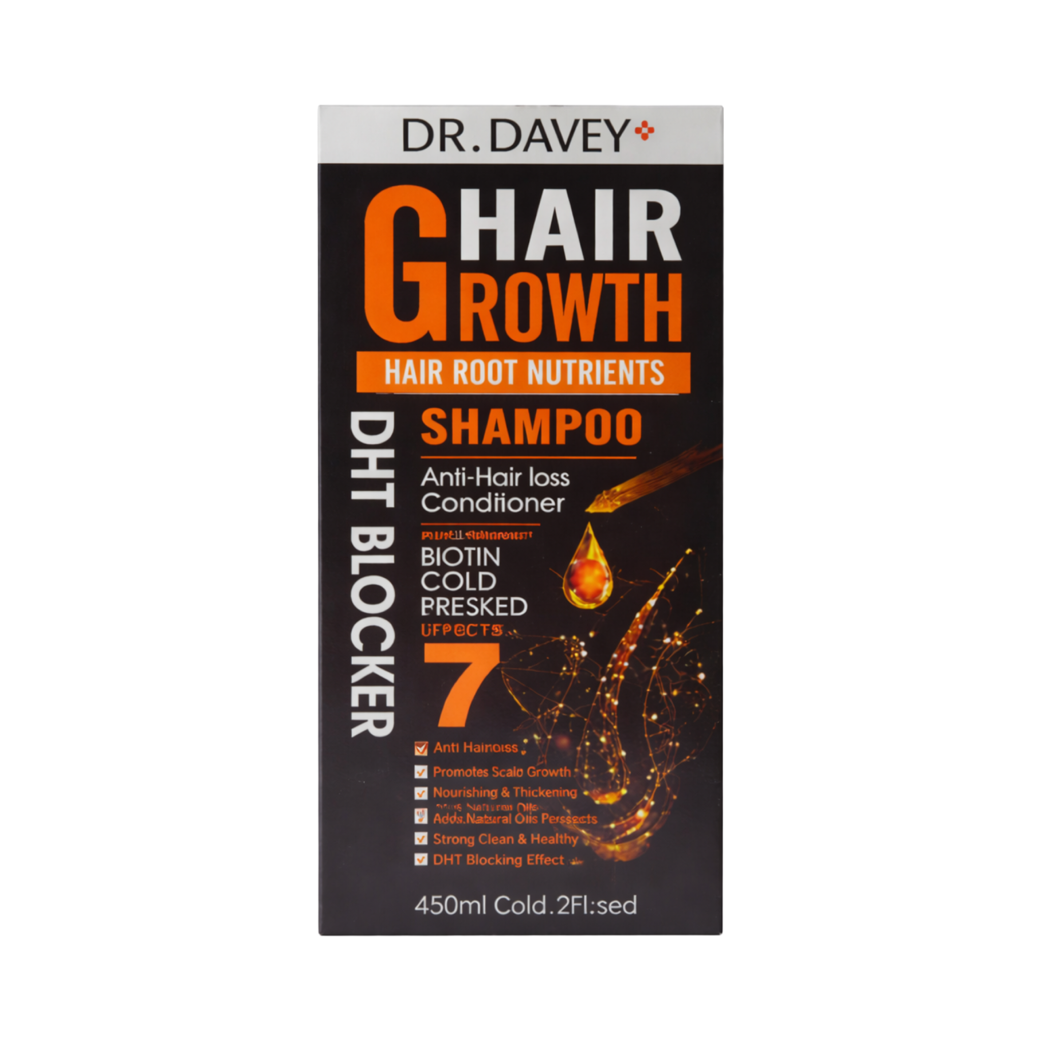 DR.DAVEY Hair Growth Shampoo – DHT Blocker 7 Effects (450ml)