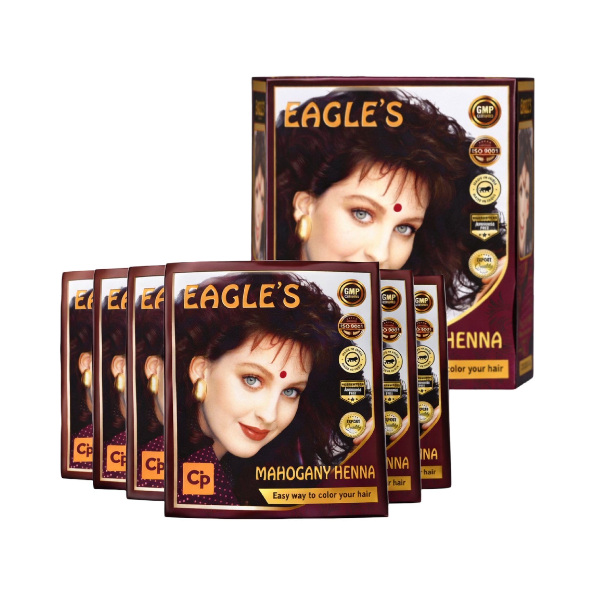 Eagle’s Mahogany Henna – Natural Hair Color (12 Sachets Pack 10mg)
