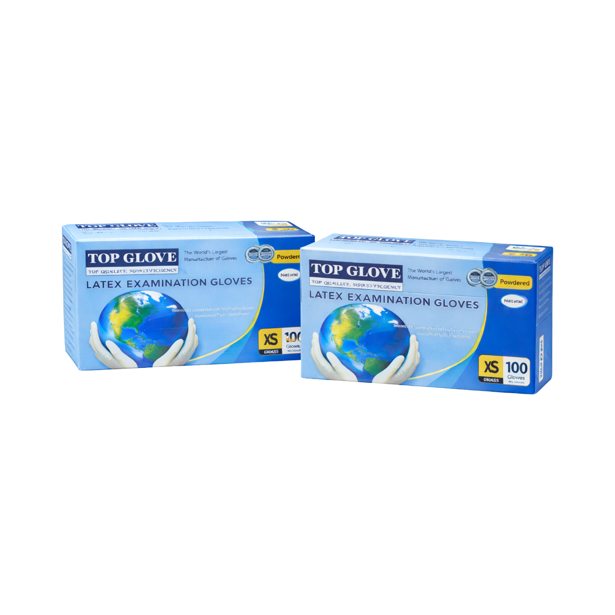 Top Glove Latex Examination Gloves Powdered – Natural (Masat XS, S, M, L, XL) – 200 Copë